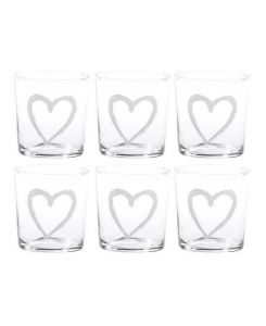 Set 6 Bicchieri acqua cuore - Simple Day