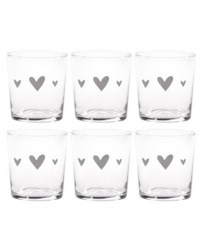 Set 6 Bicchieri acqua cuori - Simple Day