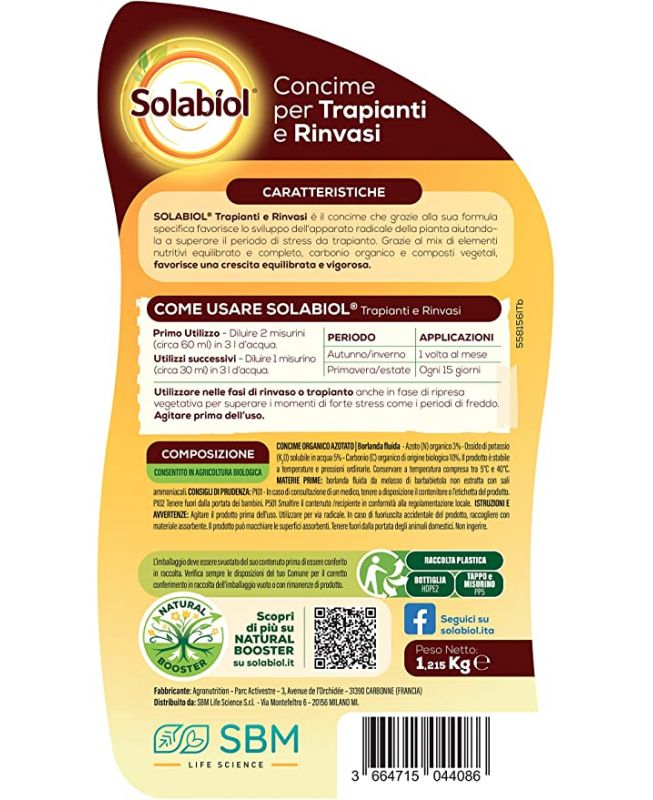Concime per trapianti e rinvaso - Solabiol