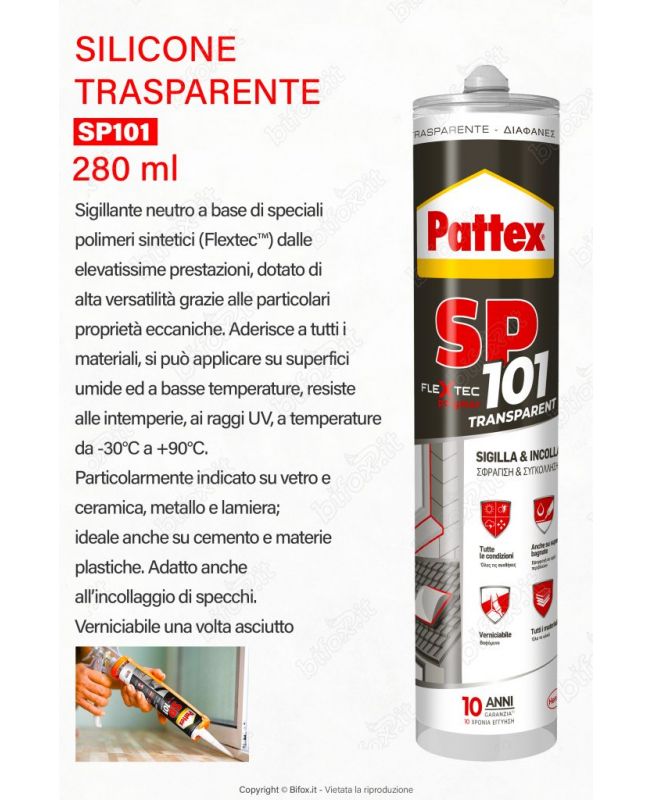 Silicone Sp101 Bianco - Pattex