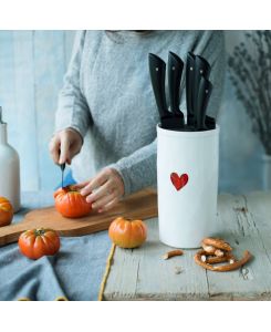 Portacoltelli in grès Cuore...