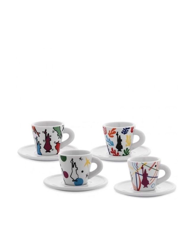 Espresso Arte, Set 4 Tazzine Moka con piattino - Bialetti