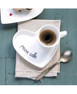 Set 2 Piattini cuore per tazze espresso Pausa caffè - Simple Day