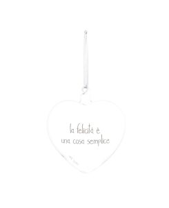 Pallina cuore La felicità è una cosa semplice 15 cm - Simple Day