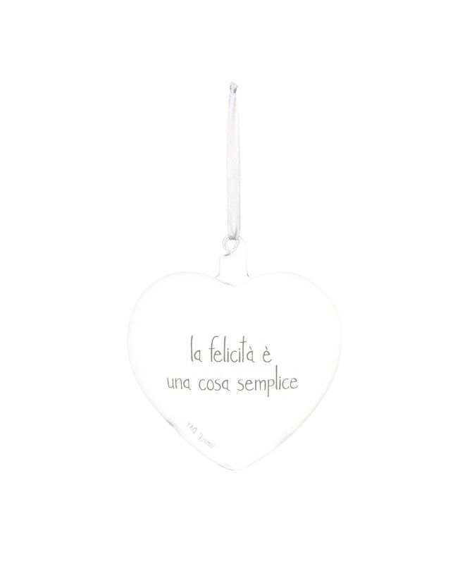 Pallina cuore La felicità è una cosa semplice 15 cm - Simple Day