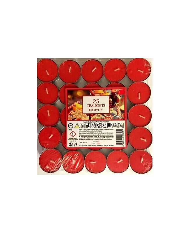 Candele Aladino Tealights 25pz Festivity